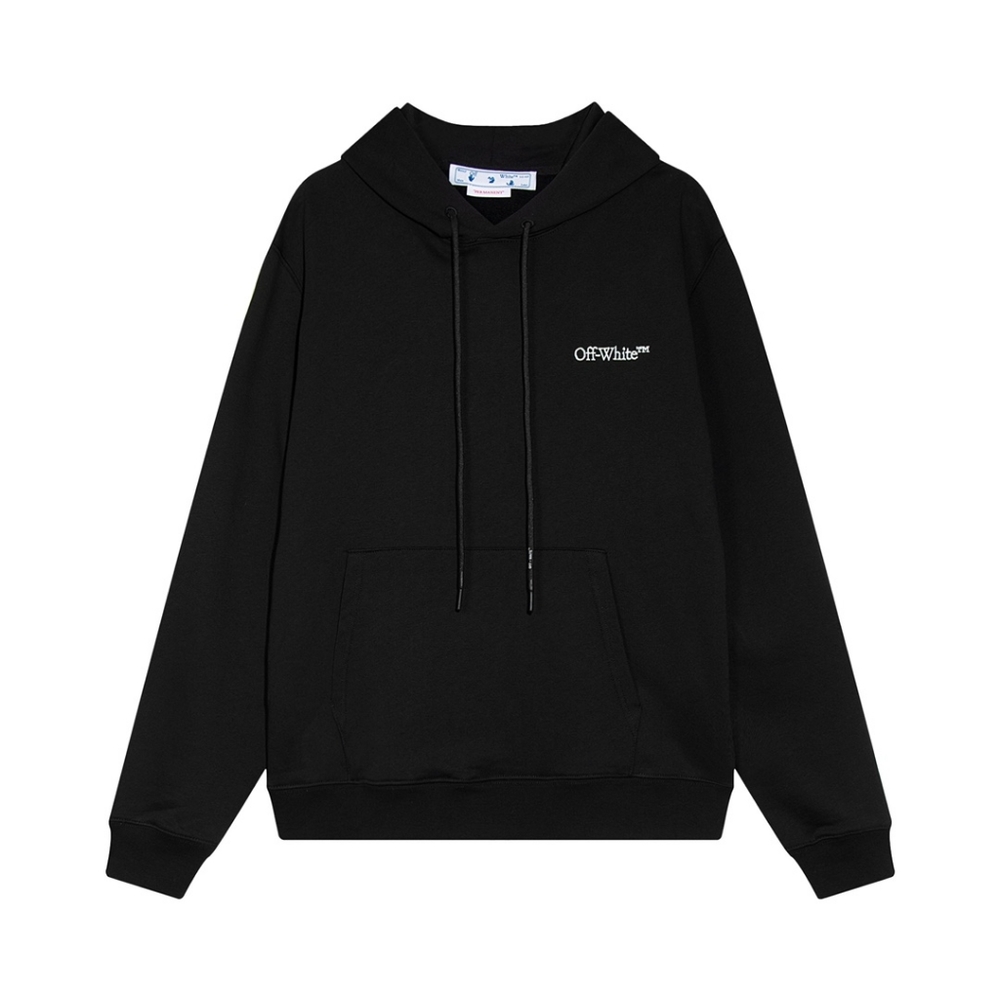 Off-White new large embroidered zebra stripe hooded sweatshirt